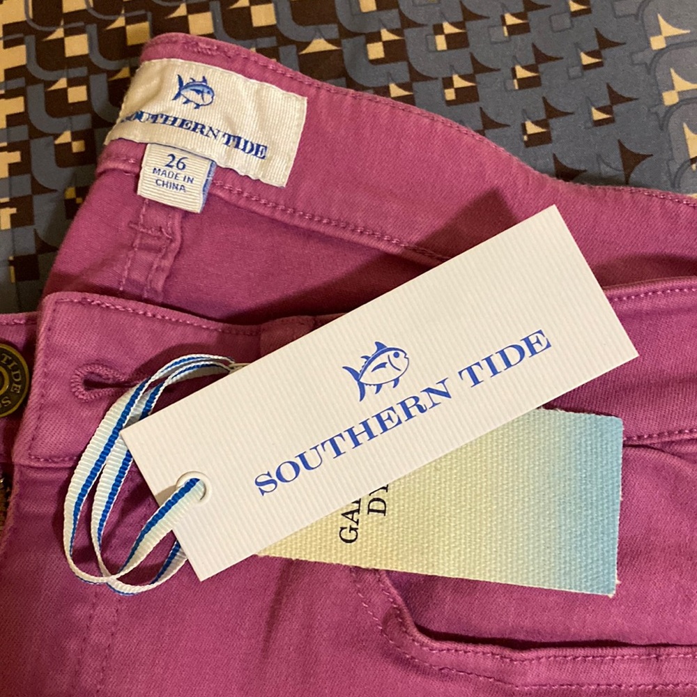 Southern Tide ankle length pink jeans NWT